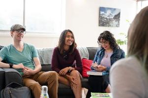 PG students on sofa